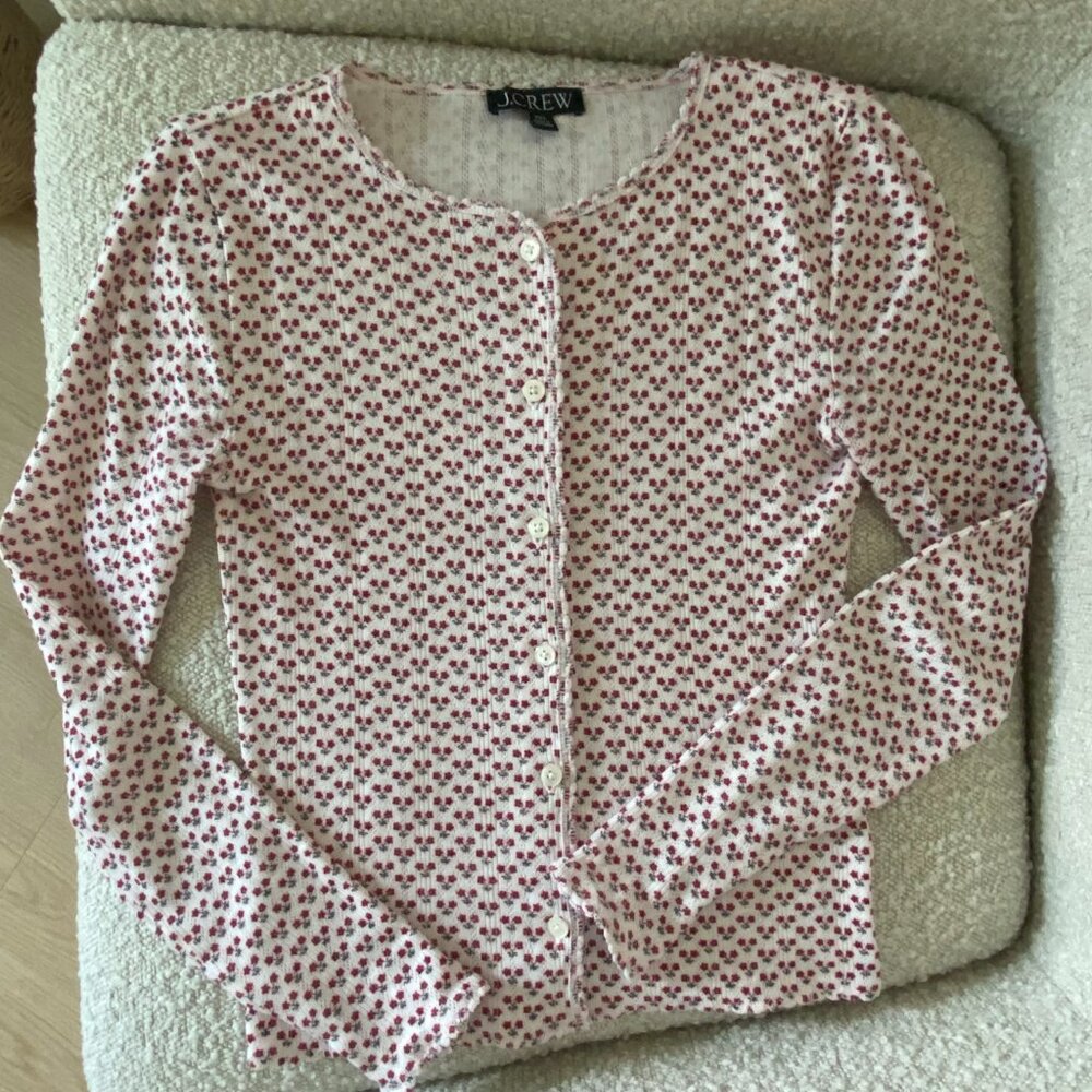 J.Crew pointelle cardigan in ditsy floral size XXS